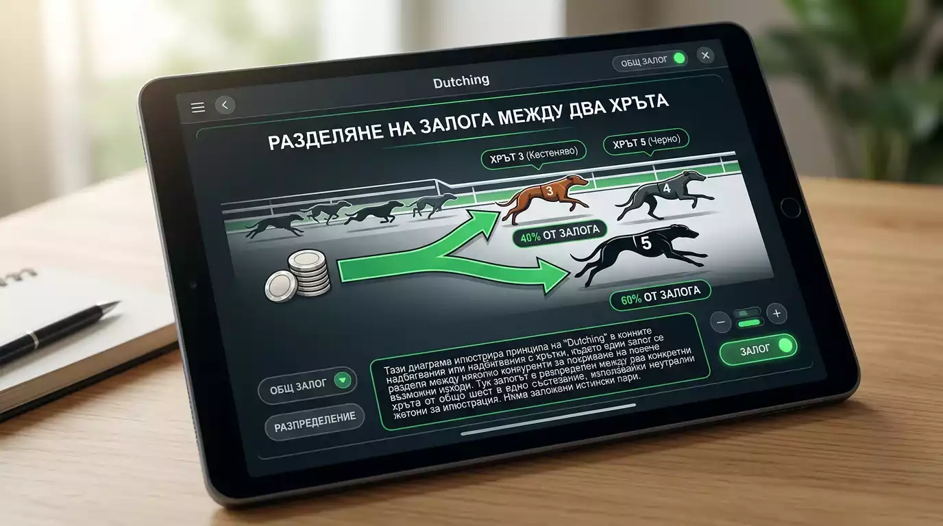 Разпределяне на стейк между две хрътки в едно надбягване