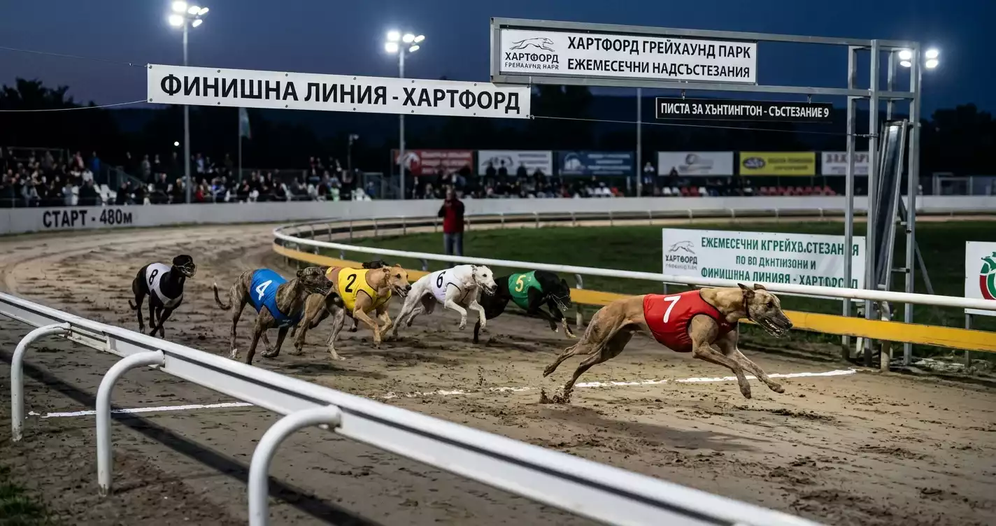 Хрътка пресича първа финалната линия за залог за победител